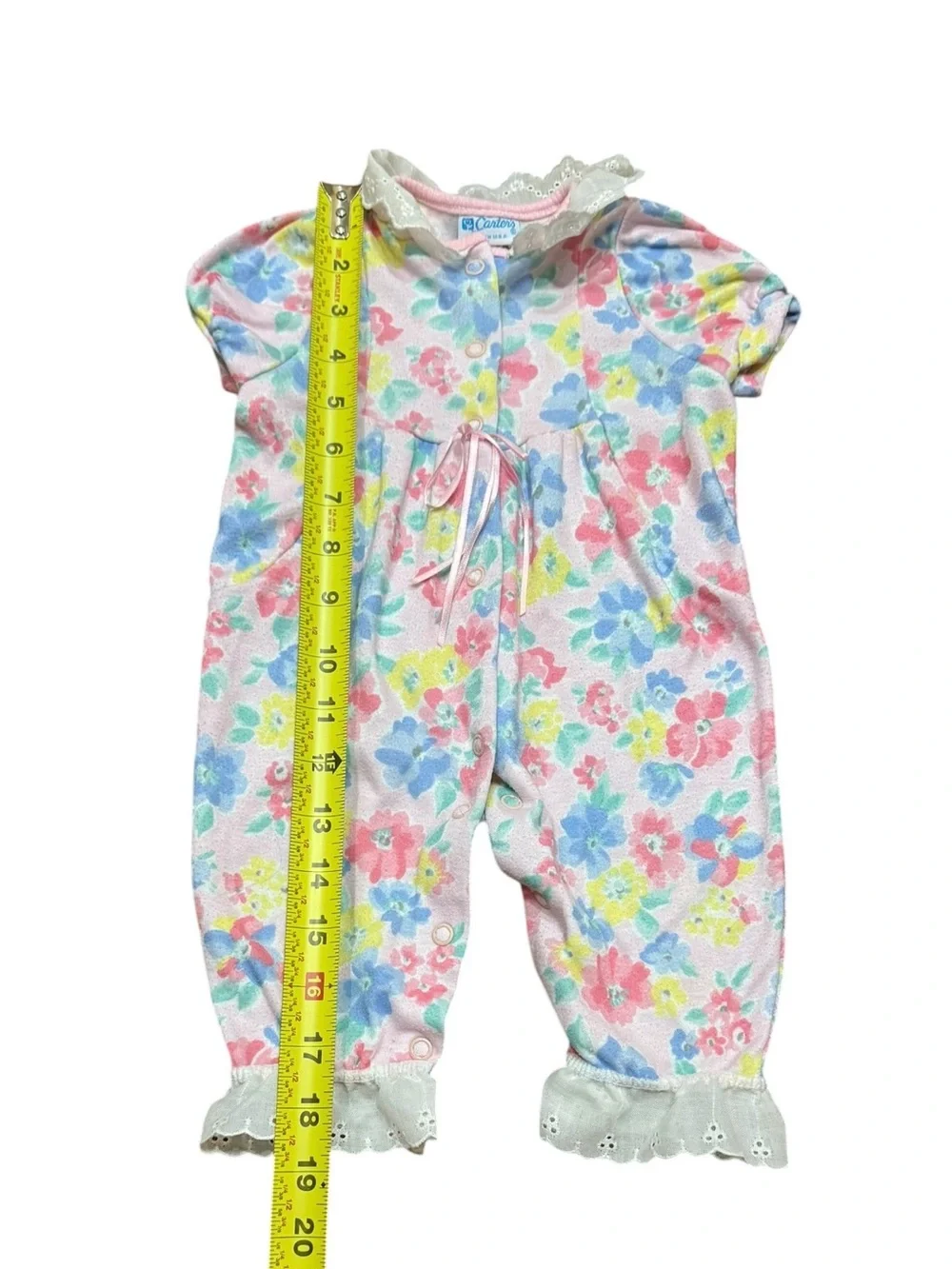 Vintage 90s Carter’s Baby Girl Floral Romper Medium 12-17lbs